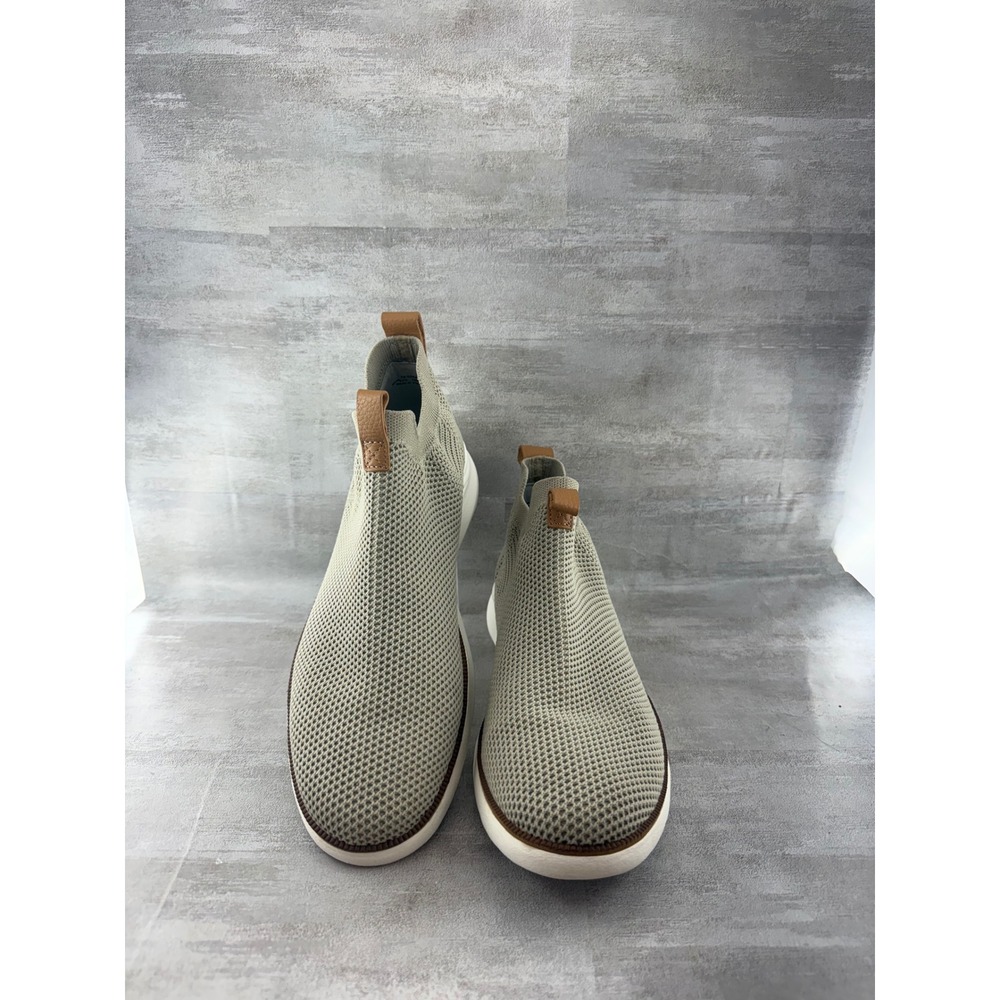 Johnston & Murphy Women Taupe Knit Slip On Sneakers Leather Trim Sz 10M 78-52848